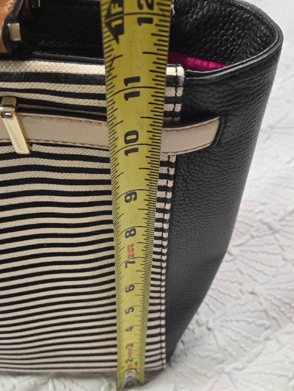 Kate Spade Houston Street Leo Striped Leather Satchel Tote